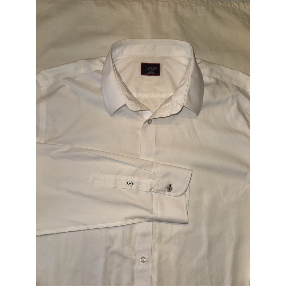 UNTUCKit Las Cases Dress Shirt Men XXL White Relaxed Fit Long Sleeve Button Up